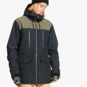Quiksilver Men's Black and Olive Ski Jacket